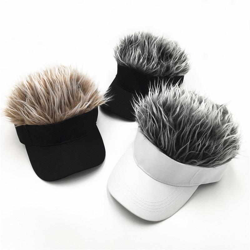 Men's Street Style Wig Baseball Cap - European & American Trendy Flat Cap with Sun Protection
