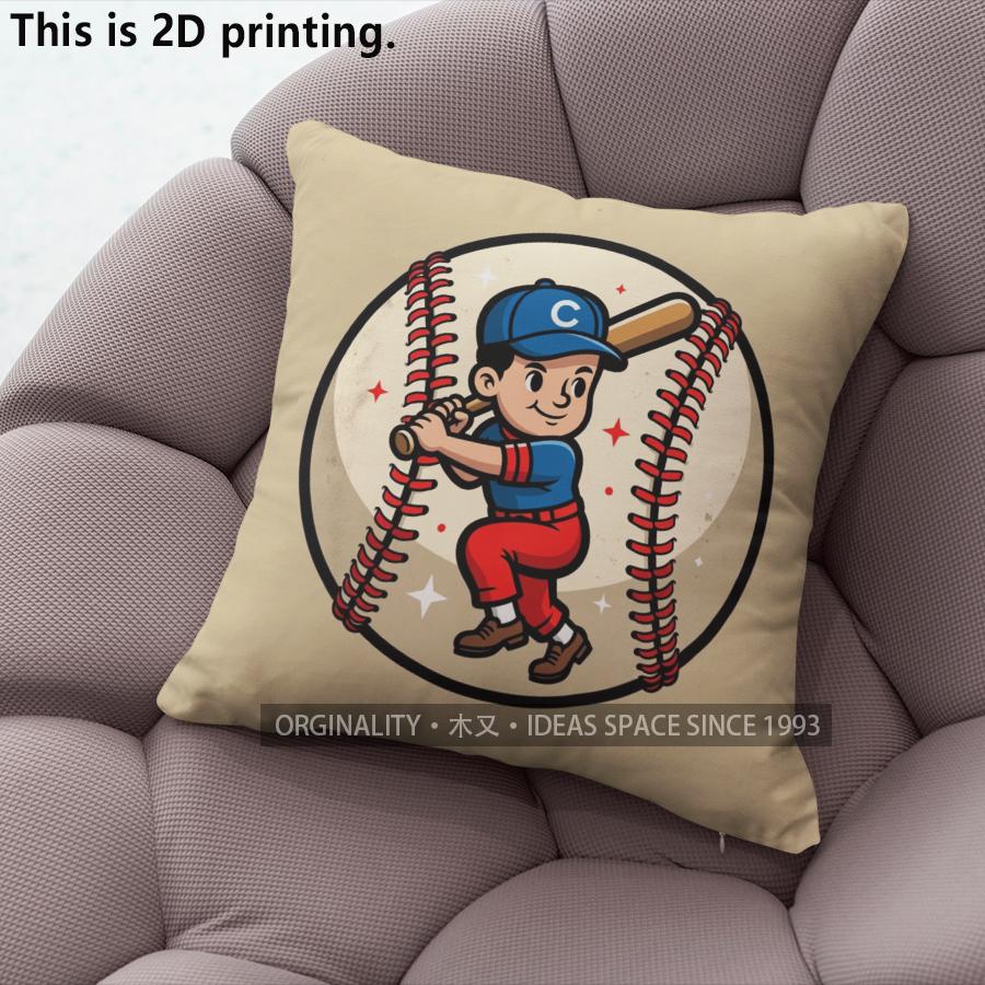 Vintage Baseball Player Decorative Throw Pillow Covers Pattern Cushion Cover Suitable for Sofa Bedroom Car Pillow Cover