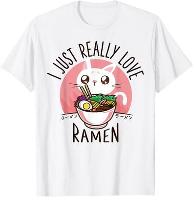 Liebe Ramen Japanische Nudeln Shirt Kawaii Anime Katze Geschenke T-Shirt