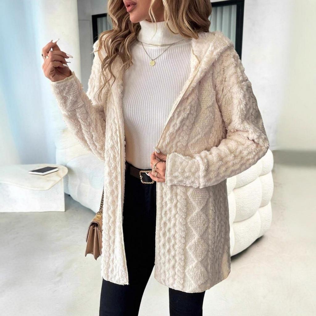 Womens Winter Coats Warm Plush Jackets Open Front Long Sleeve Cardigan Trendy  Fuzzy Outerwear