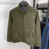 Men Coat Stand-Up Collar Long Sleeve Zipper Closure Polar Fleece Jacket