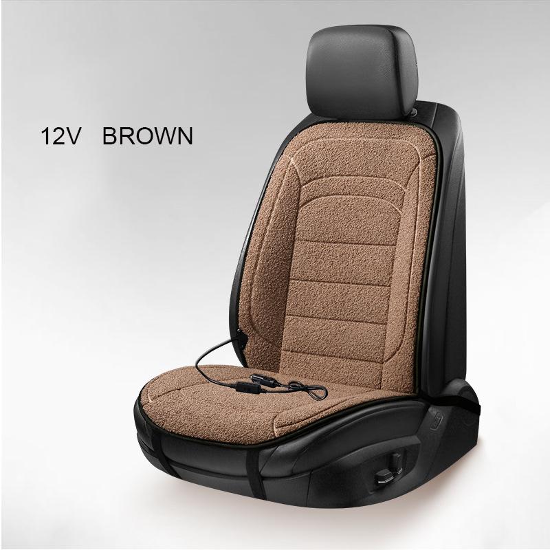 Artificial Wool Car Heating Seat Cushion 45°C-65°C Adjustable Temperature Universal Winter Car Seat Cushion 12V 24V Optional
