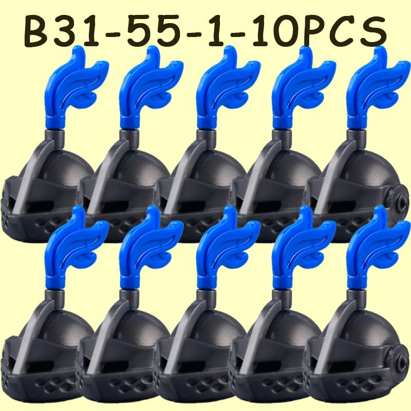MOC Medieval Military Castle Soldier Figures Helmets Series Building Blocks Knights Accessories Warrior Hat  Bricks Toys Gifts