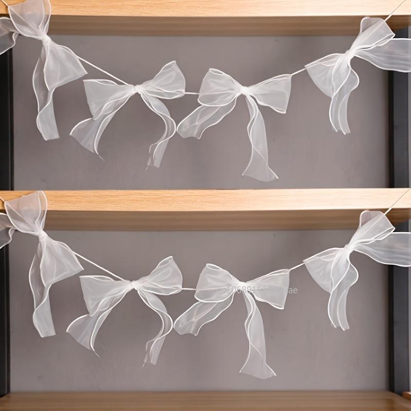 Bowknot Banner Hanging Pendant Garlands For Girls Princess Birthday Party Decor Baby Shower Wedding Party Po Background Decor