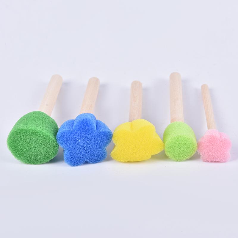 5Pcs Creative Sponge Brush Children Art DIY Painting Tools Mushroom Brush
