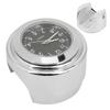 Waterproof Motorcycle Clock Chrome Plating Bike Dial Watch for 7 8in‑1in HandlesBlack Dial