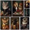 Funny Pet Dog Renaissance Animal Portraits Minimalist Wall Art Print Canvas Painting for Living Room Modern Home Decor