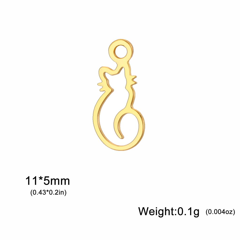 5 pieces/pack Mini Cat Flower Jewelry Owl Cherry Star Heart shaped Bow Stainless Steel Pendant DIY Necklace Bracelet Jewelry