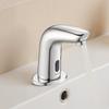 Touchless Bathroom Sink Faucet, Automatic Motion Sensor Restroom Toilet Faucet Cold Water with Hole Cover Plate, Battery Operated for 9.5 mm Pipe