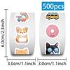 500 Sheets/Roll Cartoon Sticker for DIY: Fresh VSOC Water Cup Decoration, Envelope Sealing, Tape Roll
