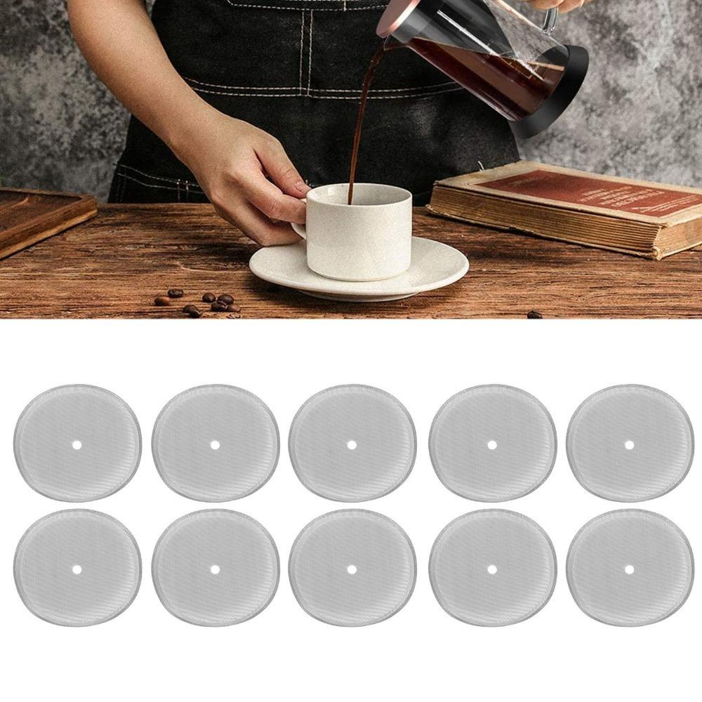 10er Set 80 Mesh Edelstahlfilter 150 Mesh Wiederverwendbarer Kaffeefilter Kaffeezubereitung