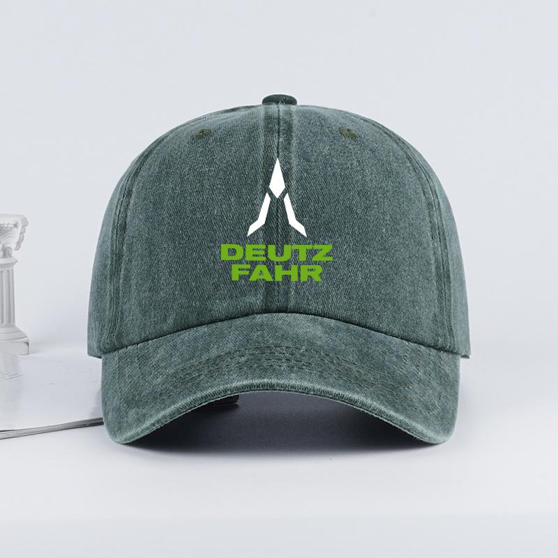 Deutz Farm Logo Aufdruck Gewaschene Baseballkappe Weich, Bequem, Atmungsaktiv, Verstellbar Retro Bauernhof Stil, Minimalistisch Lässig Mode