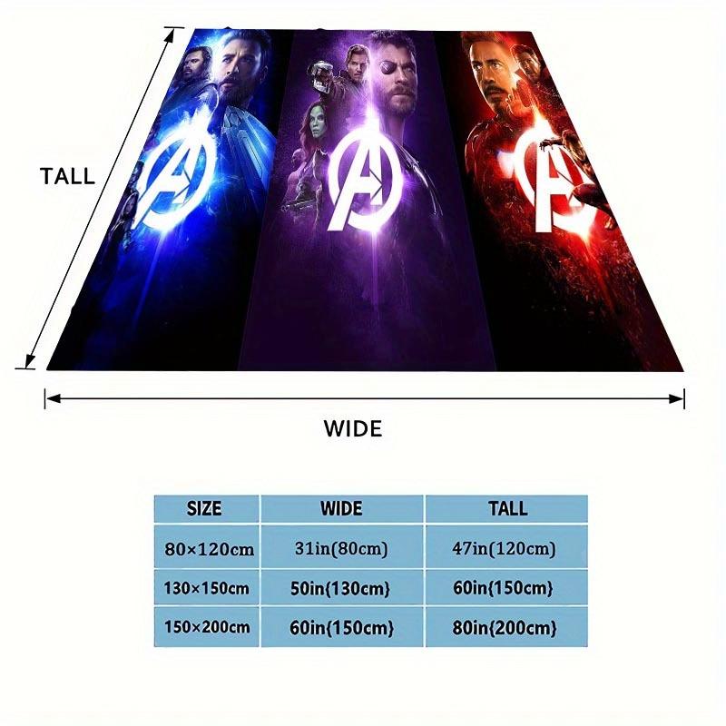1pc Avengers Printing Blanket - Soft, All-Season Throw for Living Room, Bedroom,Personalized Gift with Adorable Cartoon Design