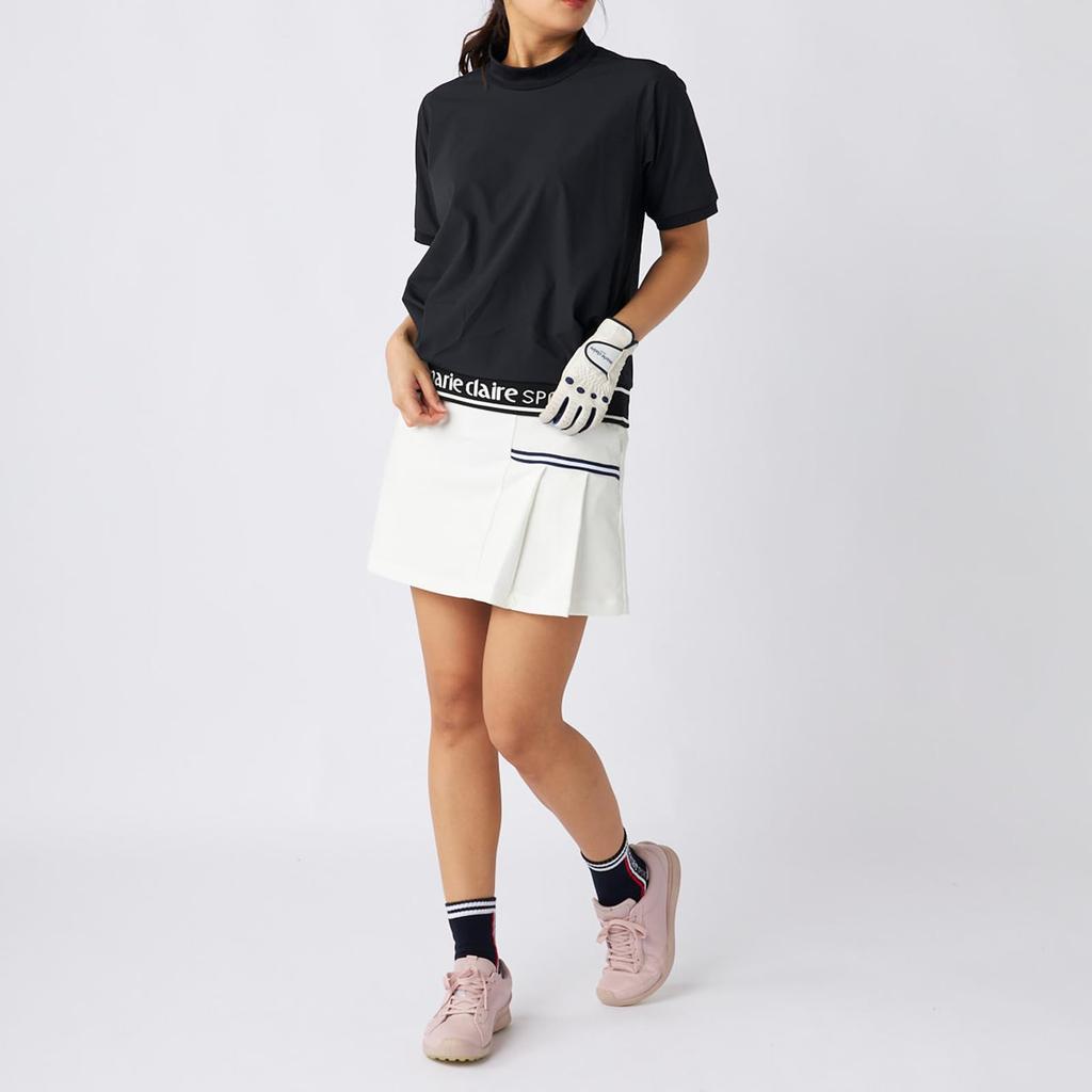 Marie Claire Tucked Short Sleeve Pullover 715623W Size L Women's Water-Repellent Black,