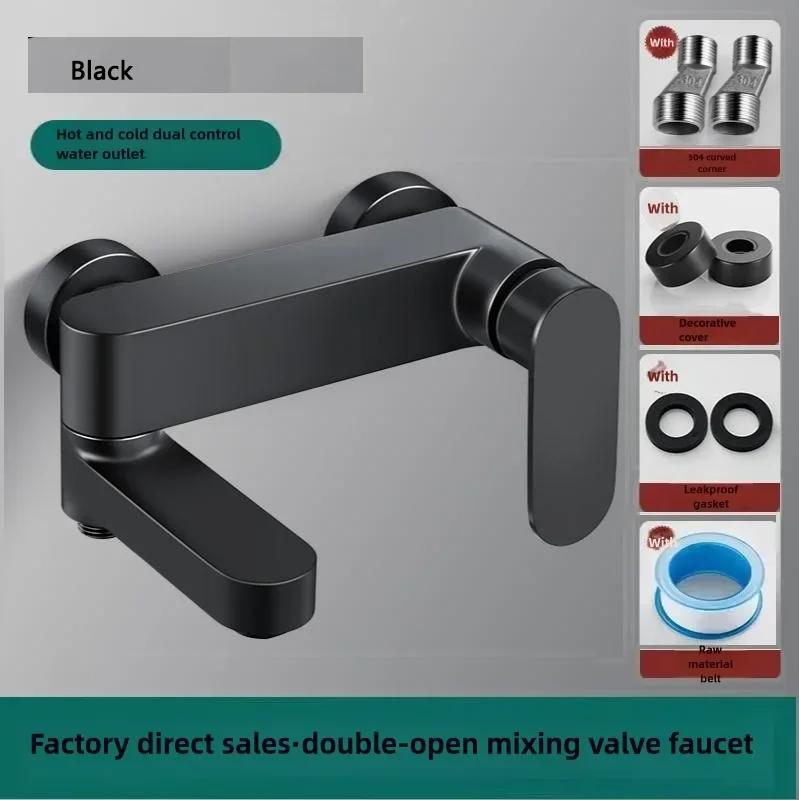 Hot and Cold Mixer Valve Bathtub Faucet Bathroom Faucets Wall Mounted Shower Faucet Brass Bathroom Decor Spout Bath Tap