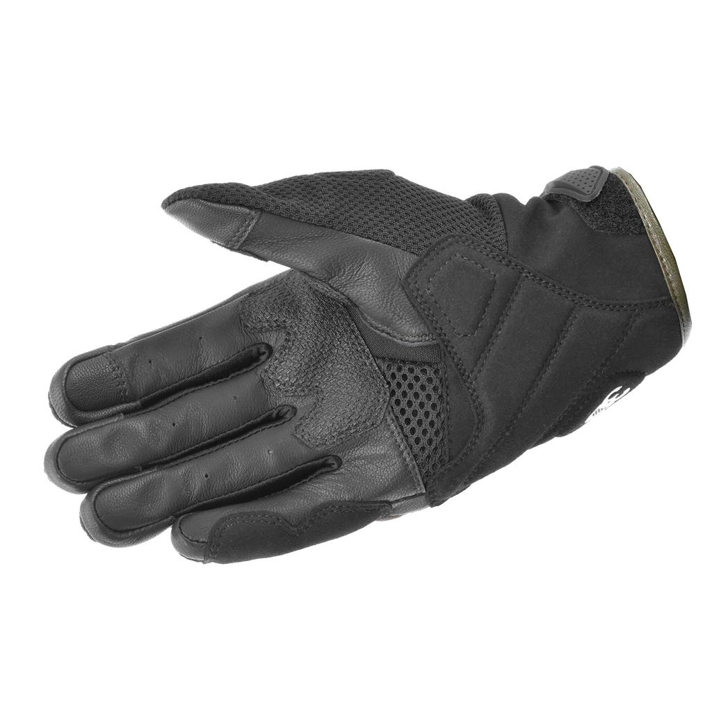 Komine Motorcycle Gloves Carbon Protect Leather Mesh Size L GK-224 Gloves, Olive,