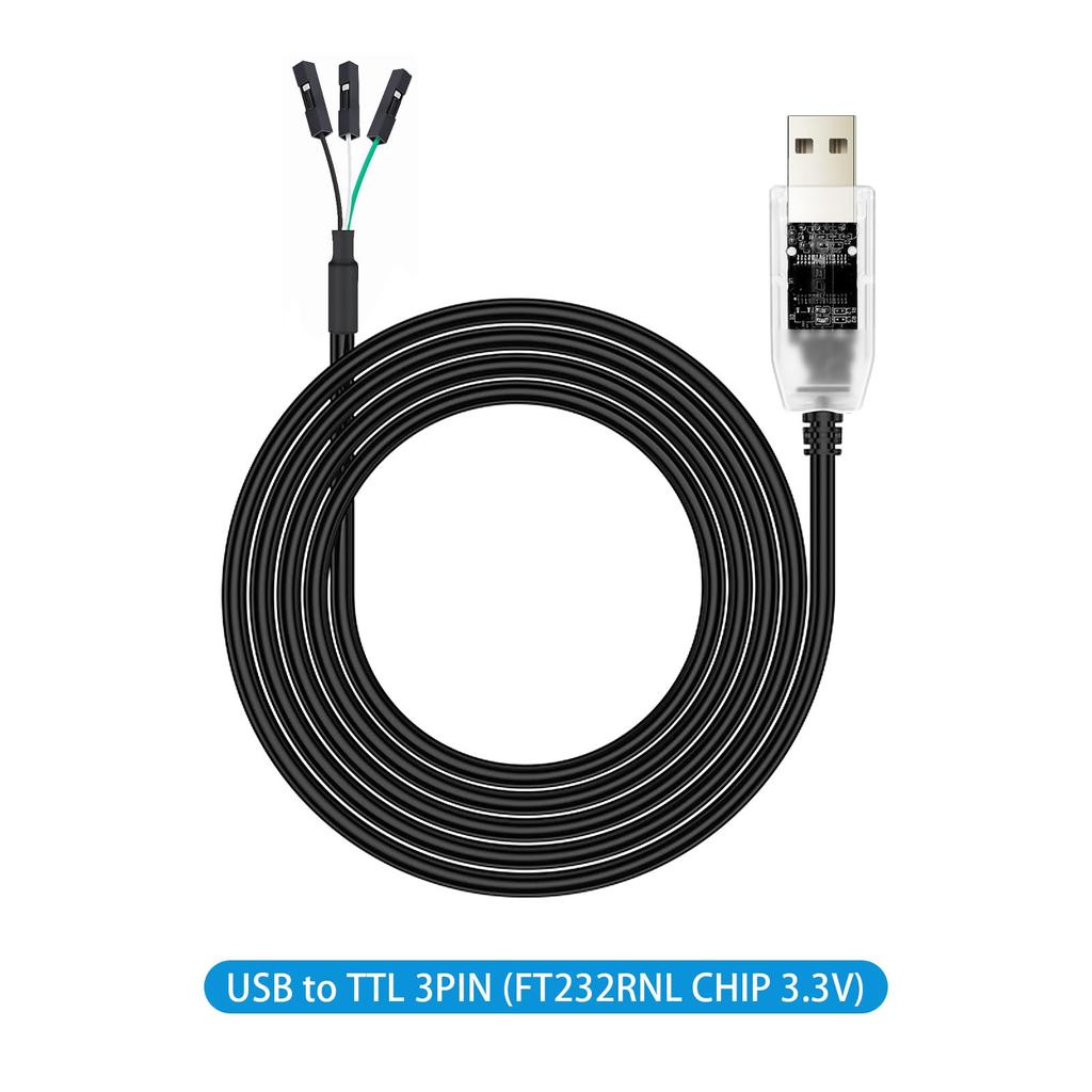 DTECH USB TTL Serial Converter Cable with FTDI Pitch Female Compatible with Windows and Mac 3.3V 1.8m Chipset, 3-Pin 2.54mm Connector, FT232RL, 11,