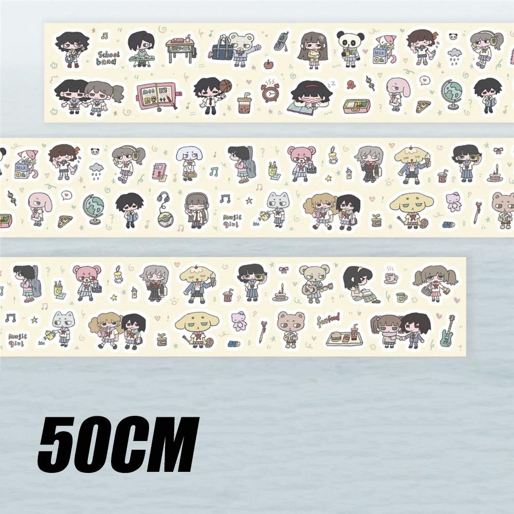 One Cycle Cute Hand-drawn Anime Cartoon Girl Stickers 35-50cm for Craft Supplies Scrapbooking Material Phone