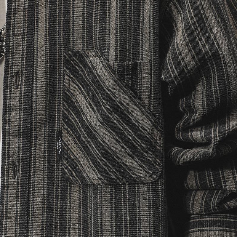 Spring and Autumn Men's American Style Retro Striped Shirt
