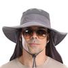 Removable Neck Flap Summer Fisherman Cap Quick Drying Bucket Hat Removable Visor Hat  Camping