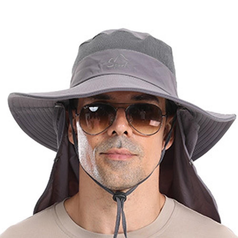 Removable Neck Flap Summer Fisherman Cap Quick Drying Bucket Hat Removable Visor Hat Camping