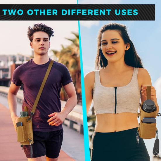 Magnetic Water Bottle Pouch Adjustable Strap Water Bottle Holder Water Bottle Carrier Bag for Outdoor Sports And Gym