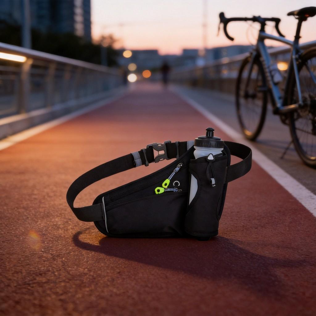 Outdoor Sports Waist Bag With Water Bottle Holder Waterproof Lightweight For Running And Cycling