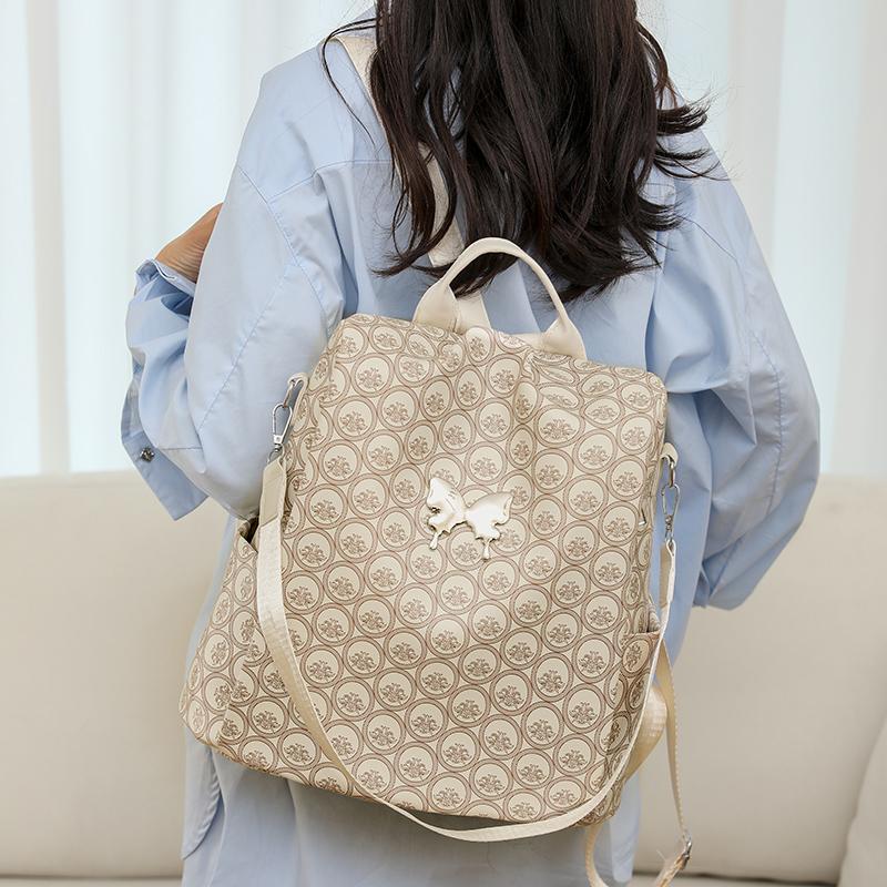 Anti-Theft Backpack Print Women's Commuter Large Capacity Travel Backpack Student Schoolbag