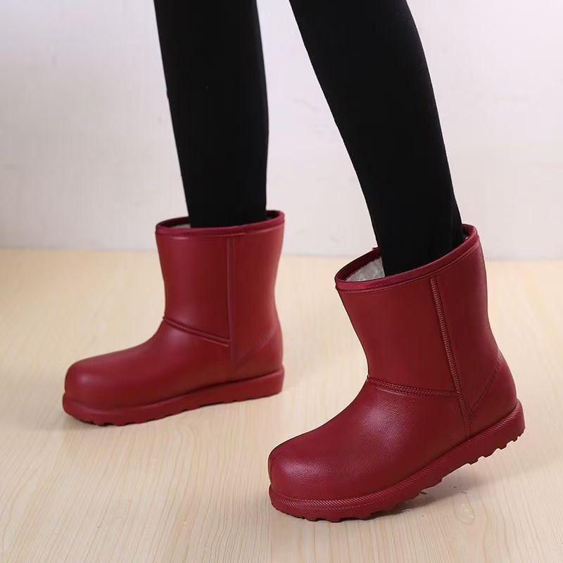 Botas de Neve de EVA Impermeáveis com Forro de Pelúcia: Novo Estilo, Espesso, Antiderrapante, Quente, Sapatos de Inverno
