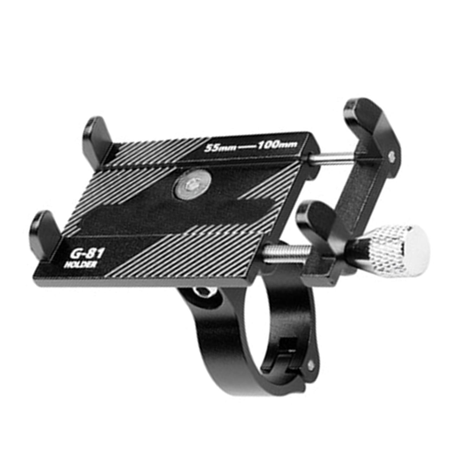 

Mountain Bike Phone Mount Stand Aluminum Alloy Easy to Install for Women Men Cyclist Cycling Accessories чорний