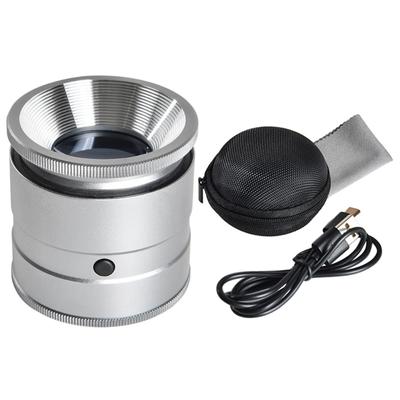 Rechargeable Magnifying Glass for Jewelry Stamp Coin Inspection 10X Loupe Magnifier Lens Magnifier with LED Light
