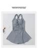 Women's Sleek Open-Back Push-Up Swimsuit - New Style, Slim Fit, Pure Desire for Vacation and Hot Springs