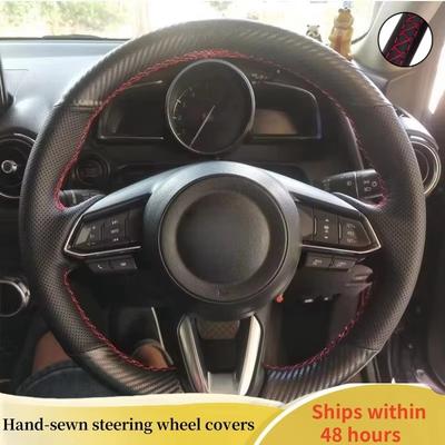 Car Steering Wheel Cover  Leather For Mazda3 Axela 2017 2018  Mazda6 Atenza 2017 Car Interior Car Styling