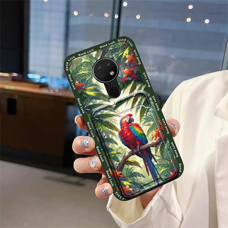 Protective Dirt-resistant Phone Case For Nokia 6.2/7.2 TPU Silicone Cute Back Cover Graffiti Durable Anti-knock Card Bag