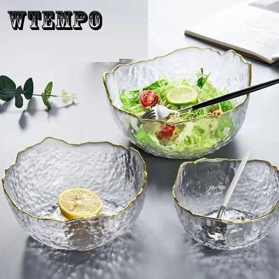 Japanese Phnom Penh Glass Salad Bowl Set Household Rice Bowl Soup Bowl Fruit Plate Creative Dessert Tableware