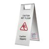 JiuZhen Foldable Stainless Steel A-Frame Caution Wet Floor Sign