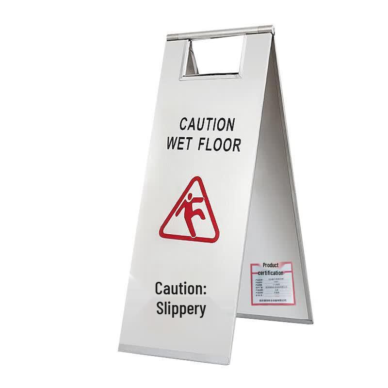 JiuZhen Foldable Stainless Steel A-Frame Caution Wet Floor Sign