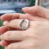 Modern Waterproof 18k Gold Plated Irregular Geometry Stainless Steel Rings Fashion Open Adjustable Ring for Women Jewelry