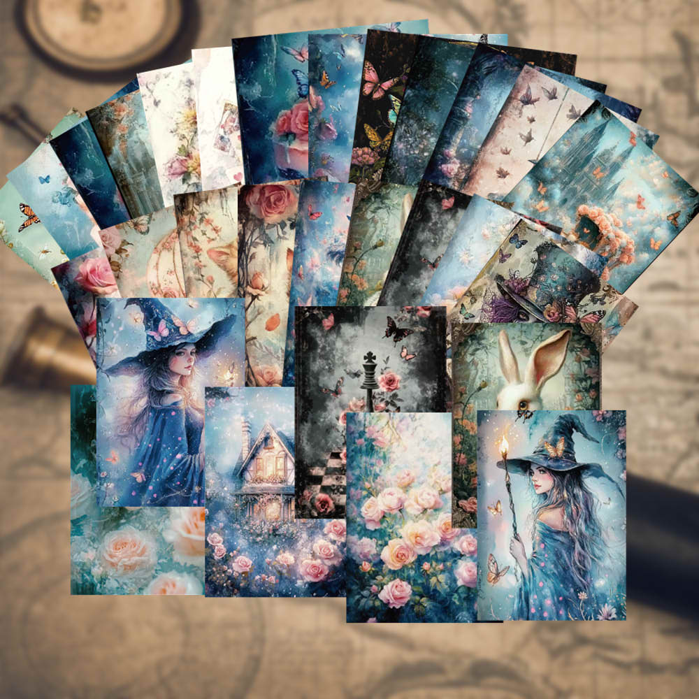 32pcs, Retro and Mysterious Postcards, Beautiful and Elegant, Roses, Clowns, Girls, Mailing Cards, Festival Cards