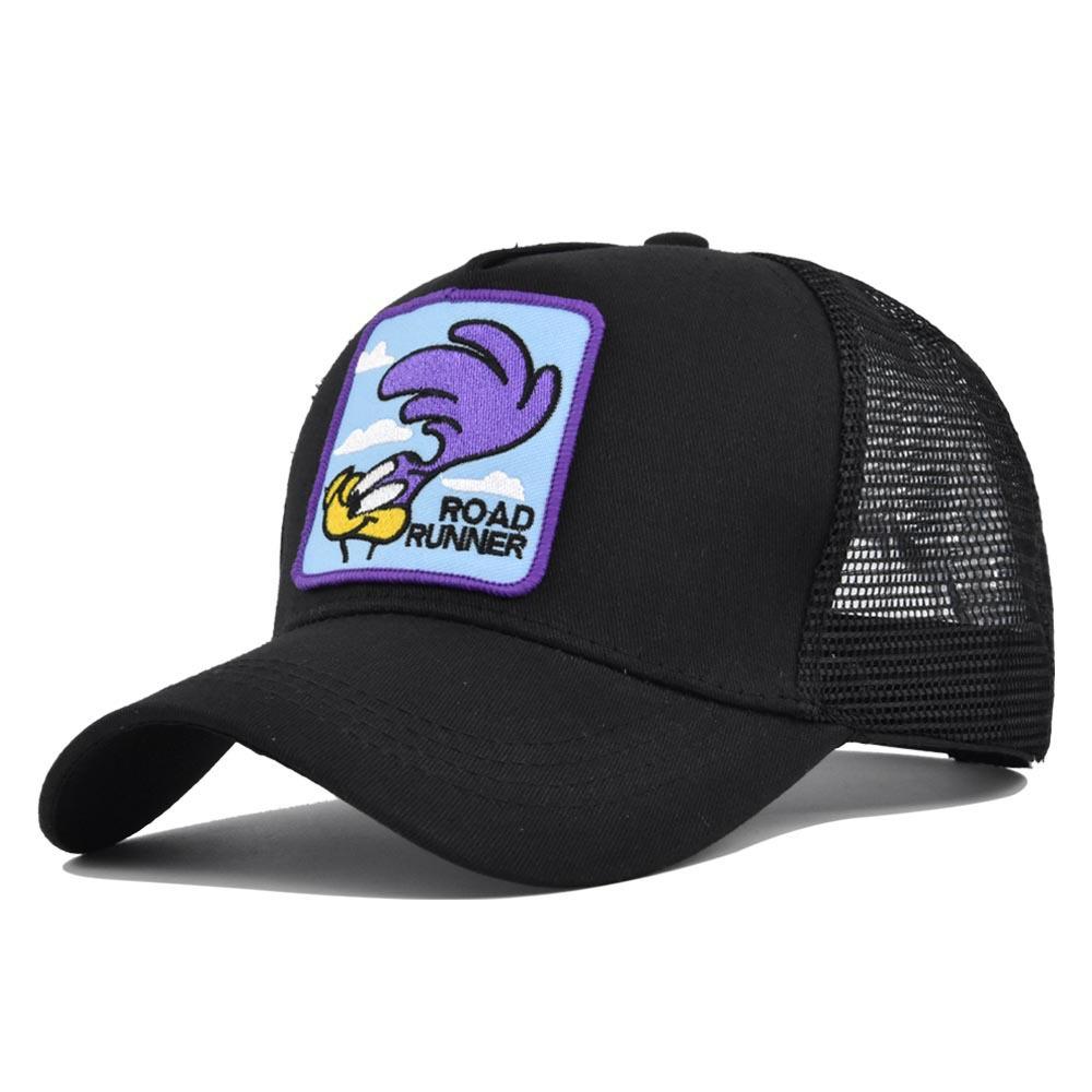 Runner embroidered baseball cap animal patch embroidered peaked cap mesh cap curved brim sun hat adjustable