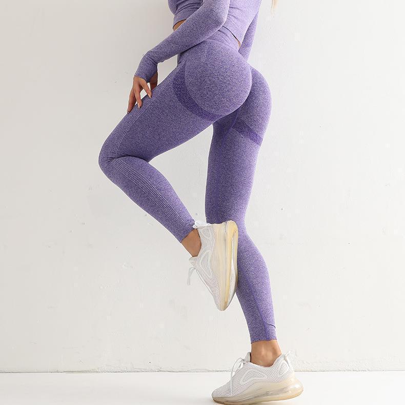 Pantaloni da yoga ad asciugatura rapida con motivo Smiley Face Peach Hip da donna - Pantaloni fitness traspiranti ed elastici a vita alta