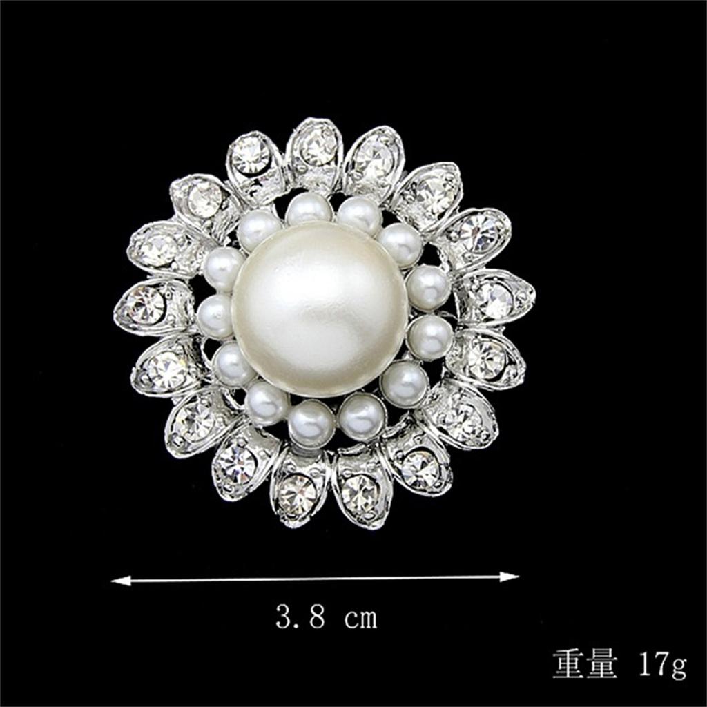 Exquisite Imitation Pearl Rhinestone Flower Brooches For Women Elegant Circle Wreath Leaf Lapel Pins Wedding Decoration Jewelry