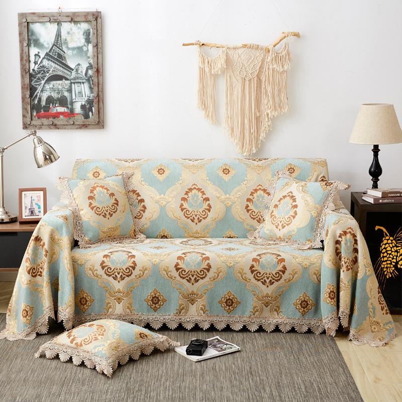 AI WINSURE-Jacquard Chenille Sofa Towel Cover, Luxury Couch Slipcover, European, Non-Slip Sofa Towel, Throw Blanket, 2, 3 Seats