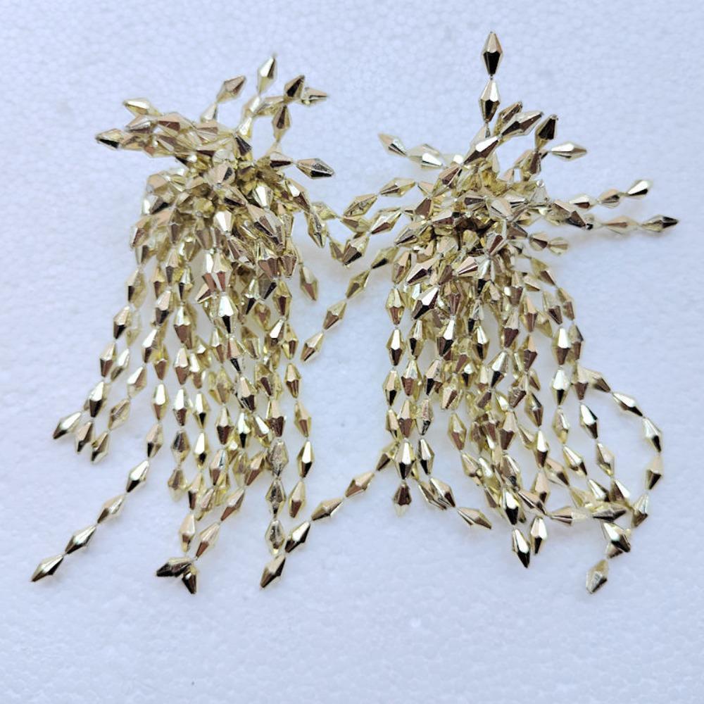 1Pair Ear Jewelry Flower Tassel Earrings Exaggerated Beads Earrings Fashion Explosion Earrings