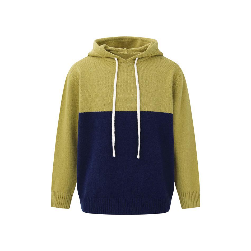 

FORN3 Retro Patchwork Color Block Men s Hooded Sweater AW236 Extra Large жовтий/Темно-синій