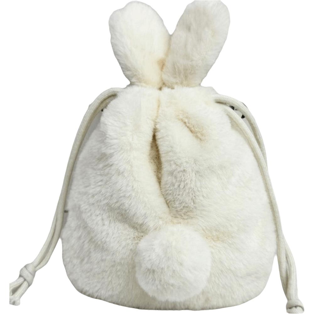 Fluffy Style Bunny Plush Pouch Large Capacity Rabbit Ear Bag Cosmetic Storage