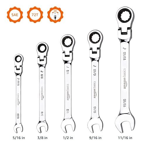 Basic Ratchet Wrench Set, Flexible, SAE, 5 Pieces