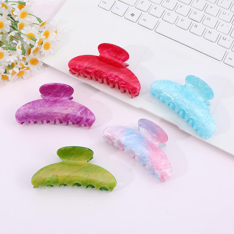 Korean Style Starry Sky Acrylic Hair Claw for Women, Glitter Candy Color Clip Ornament.