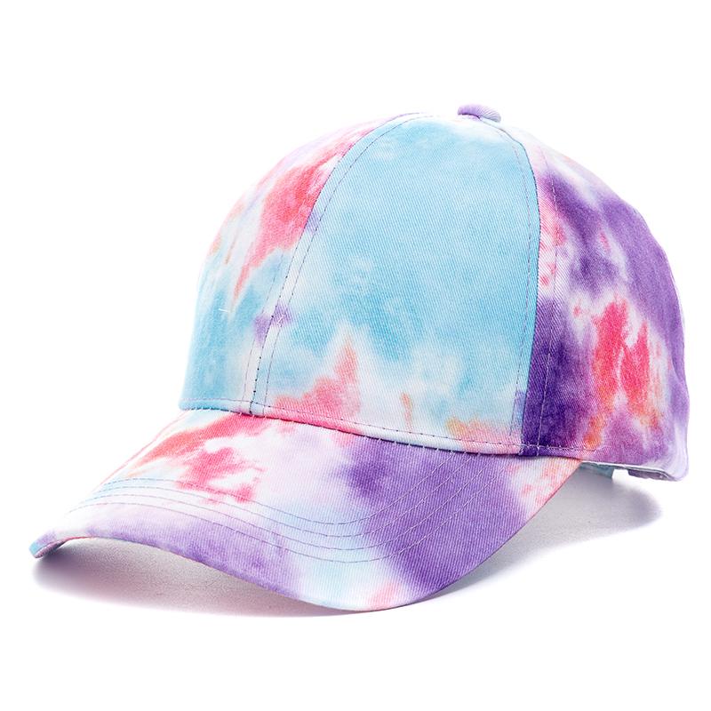 New Outdoor Casual Tie Dye Caps For Women Rainbow Colorful Baseball Cap Female Fashion Streetwear Summer Hat