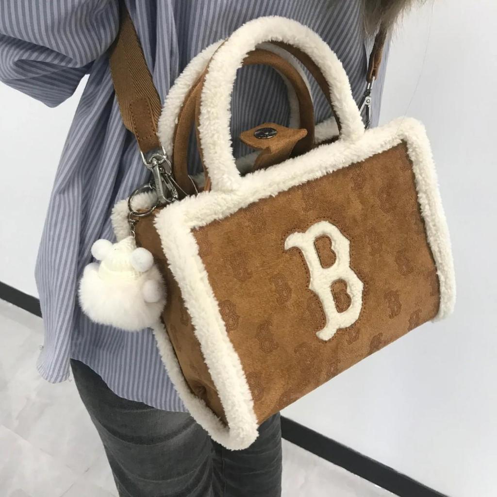 2024 Fall/Winter Korea MLB Versatile Lambswool Tote Bag
